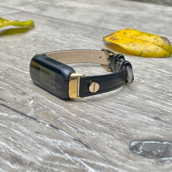 Fitbit Inspire 3 Band Women Strap Gold Accents Slim Leather Adjustable Bracelet - Picture 3 of 10